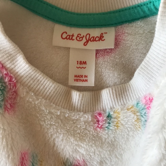 Cat and Jack rainbow fleece fur sweatshirt - Picture 2 of 5